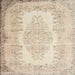 Square Traditional Deep Peach Orange Persian Rug, tr2073