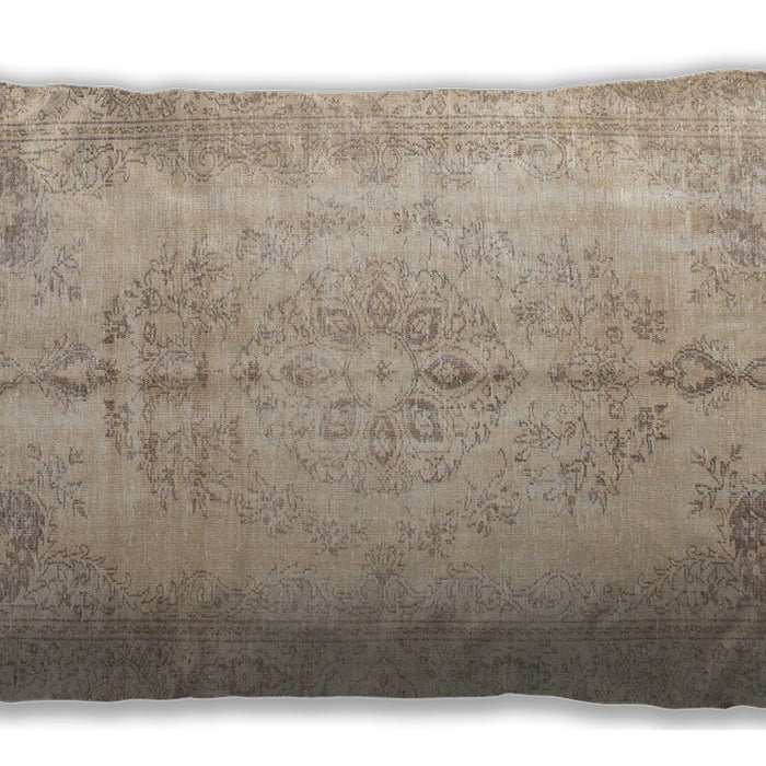 Traditional Classic Rectangular Deep Peach Orange Lumbar Throw Pillow, 13 inch by 19 inch, lbtr2074