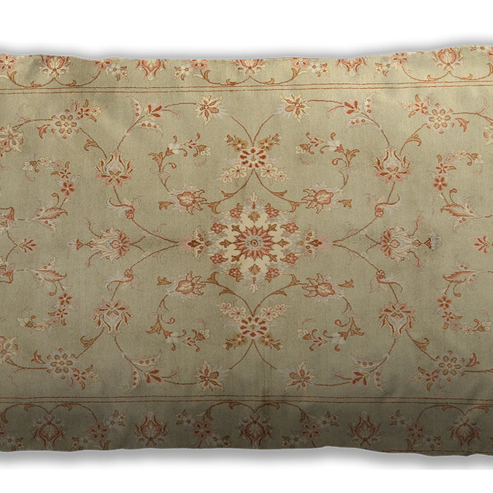 Traditional Classic Rectangular Brown Gold Lumbar Throw Pillow, 13 inch by 19 inch, lbtr2076