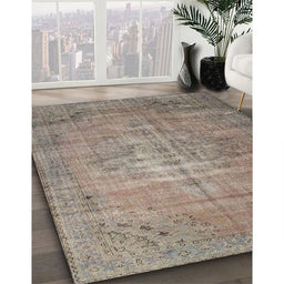 Traditional Camel Brown Persian Rug in Family Room, tr2077