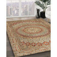 Traditional Saddle Brown Medallion Rug, tr2078