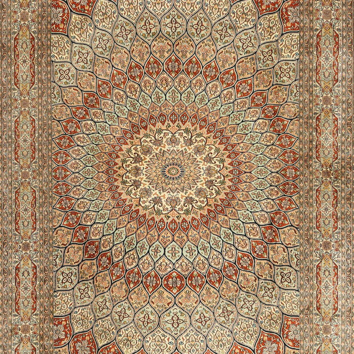 Traditional Saddle Brown Medallion Rug, tr2078