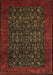 Machine Washable Traditional Dark Sienna Brown Rug, wshtr2079