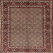 Round Machine Washable Traditional Camel Brown Rug, wshtr207