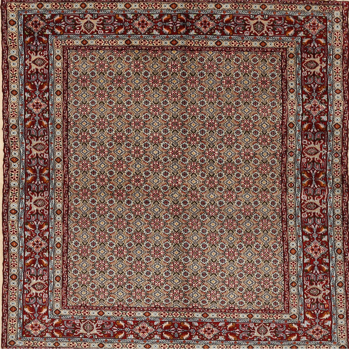 Square Traditional Camel Brown Persian Rug, tr207