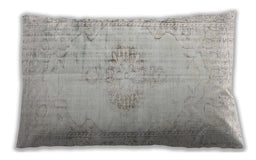 Traditional Classic Rectangular Silver Pink Lumbar Throw Pillow, 13 inch by 19 inch, lbtr2080