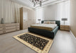 Traditional Mid Gray Persian Rug in a Bedroom, tr2082