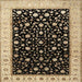 Square Traditional Mid Gray Persian Rug, tr2082