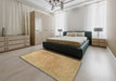Traditional Cinnamon Brown Persian Rug in a Bedroom, tr2083