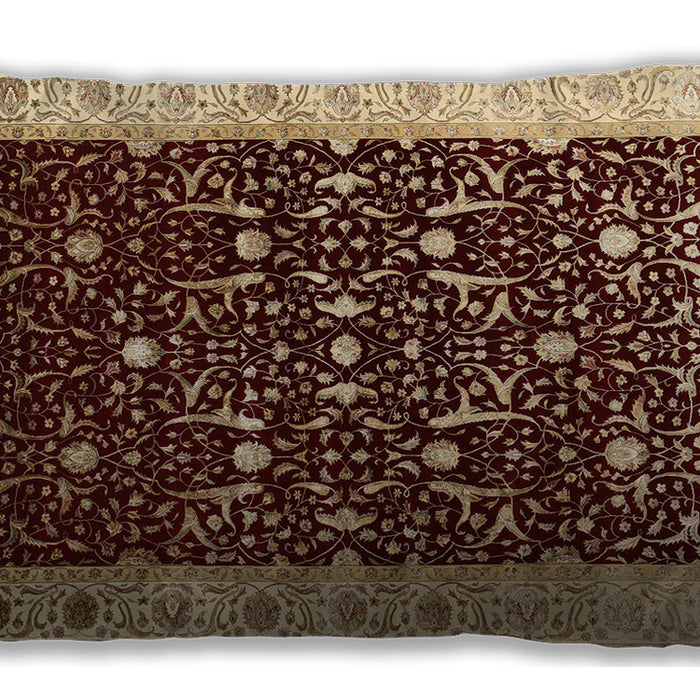 Traditional Classic Rectangular Saffron Red Lumbar Throw Pillow, 13 inch by 19 inch, lbtr2084