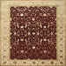 Square Traditional Saffron Red Persian Rug, tr2084