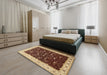 Traditional Saffron Red Persian Rug in a Bedroom, tr2084