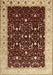 Machine Washable Traditional Saffron Red Rug, wshtr2084