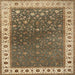 Square Traditional Reddish Brown Persian Rug, tr2085