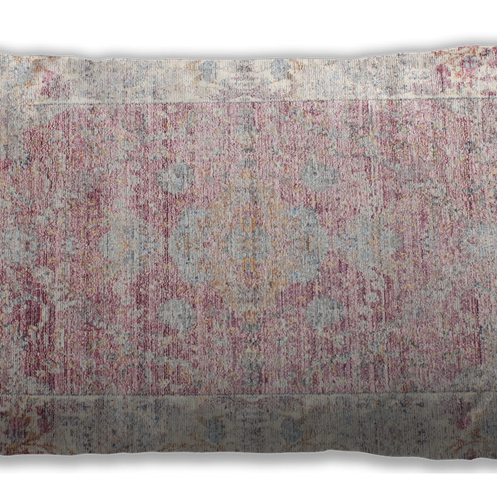 Traditional Classic Rectangular Dusty Pink Lumbar Throw Pillow, 13 inch by 19 inch, lbtr2086