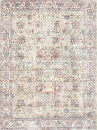 Machine Washable Traditional White Gold Rug, wshtr2087