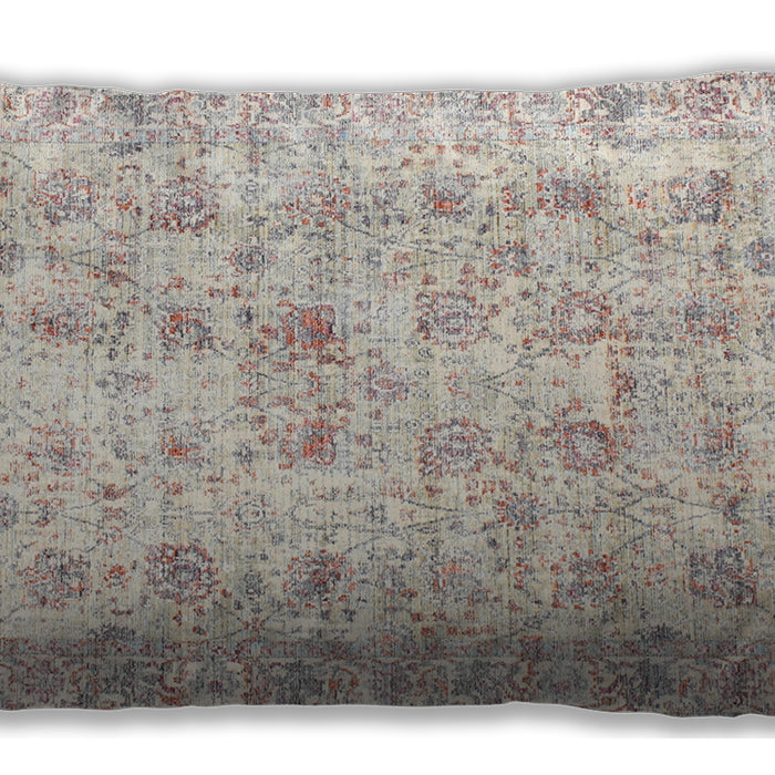 Traditional Classic Rectangular White Gold Lumbar Throw Pillow, 13 inch by 19 inch, lbtr2087