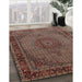Traditional Camel Brown Persian Rug in Family Room, tr208