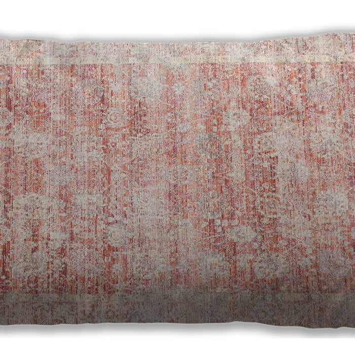Traditional Classic Rectangular Salmon Pink Lumbar Throw Pillow, 13 inch by 19 inch, lbtr2091
