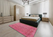 Traditional Raspberry Red Persian Rug in a Bedroom, tr2093