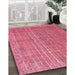 Machine Washable Traditional Raspberry Red Rug in a Family Room, wshtr2093