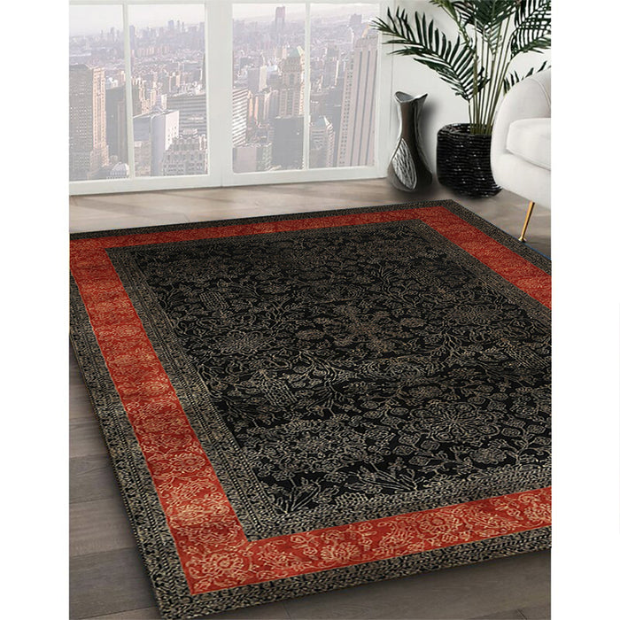 Traditional Red Persian Rug in Family Room, tr2094
