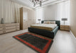 Machine Washable Traditional Night Red Rug in a Bedroom, wshtr2094