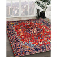 Traditional Dark Almond Brown Medallion Rug, tr2096