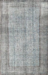 Machine Washable Traditional Smokey Gray Rug, wshtr2097