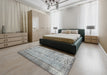 Traditional Smokey Gray Persian Rug in a Bedroom, tr2097