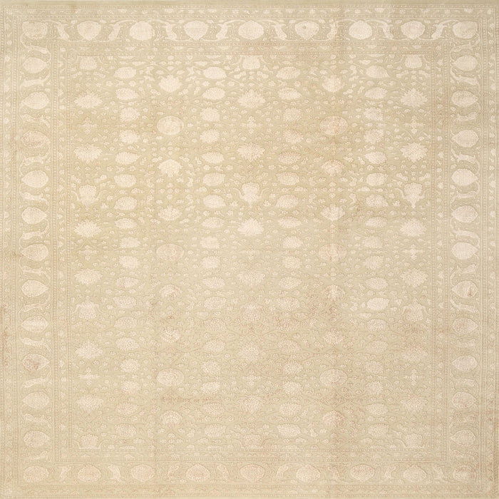 Square Traditional Khaki Gold Persian Rug, tr2098