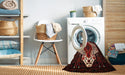 Machine Washable Traditional Sienna Brown Rug in a Washing Machine, wshtr209