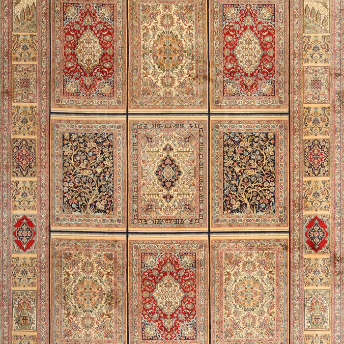 Machine Washable Traditional Sand Brown Rug, wshtr2100