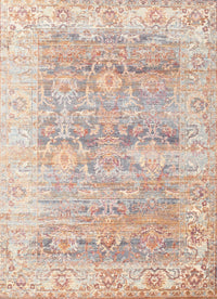 Machine Washable Traditional Light Copper Gold Rug, wshtr2101