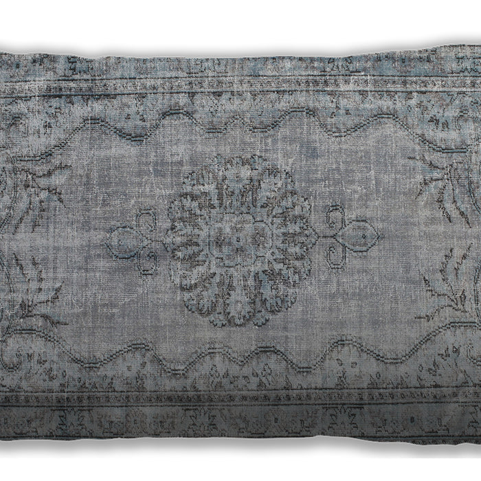 Traditional Classic Rectangular Platinum Gray Lumbar Throw Pillow, 13 inch by 19 inch, lbtr2103