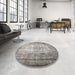 Round Machine Washable Traditional Sandstone Brown Rug in a Office, wshtr2106