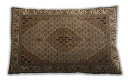 Traditional Classic Rectangular Peru Brown Lumbar Throw Pillow, 13 inch by 19 inch, lbtr2108