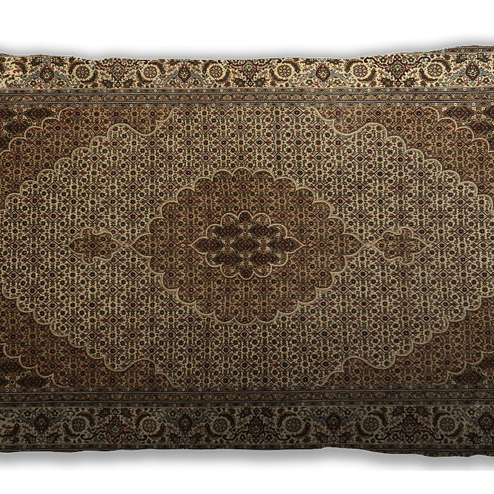 Traditional Classic Rectangular Peru Brown Lumbar Throw Pillow, 13 inch by 19 inch, lbtr2108