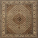 Square Traditional Brown Medallion Rug, tr2108