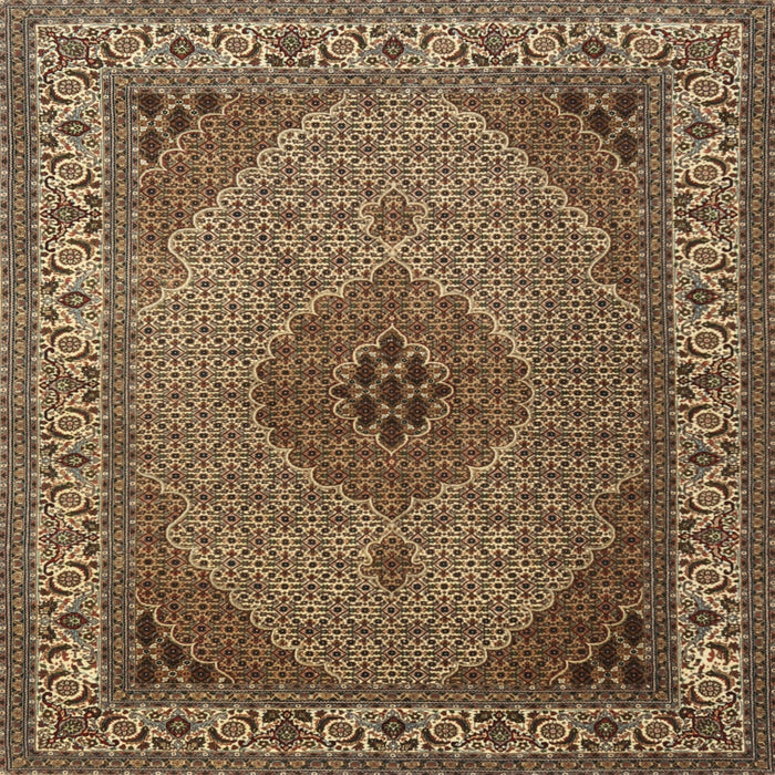 Round Machine Washable Traditional Peru Brown Rug, wshtr2108