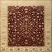 Square Traditional Saffron Red Oriental Rug, tr2109