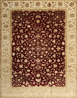 Machine Washable Traditional Saffron Red Rug, wshtr2109