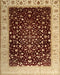 Machine Washable Traditional Saffron Red Rug, wshtr2109