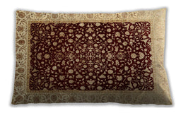 Traditional Classic Rectangular Saffron Red Lumbar Throw Pillow, 13 inch by 19 inch, lbtr2109
