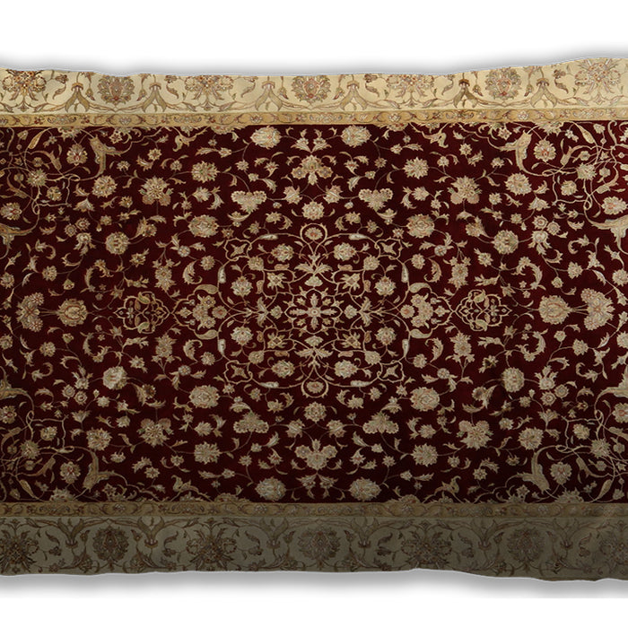 Traditional Classic Rectangular Saffron Red Lumbar Throw Pillow, 13 inch by 19 inch, lbtr2109