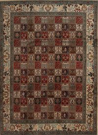 Machine Washable Traditional Dark Almond Brown Rug, wshtr210