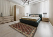 Traditional Dark Almond Brown Persian Rug in a Bedroom, tr210