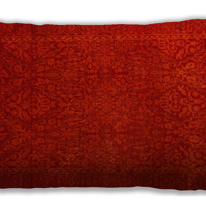 Traditional Classic Rectangular Red Lumbar Throw Pillow, 13 inch by 19 inch, lbtr2111