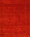 Machine Washable Traditional Red Rug, wshtr2111