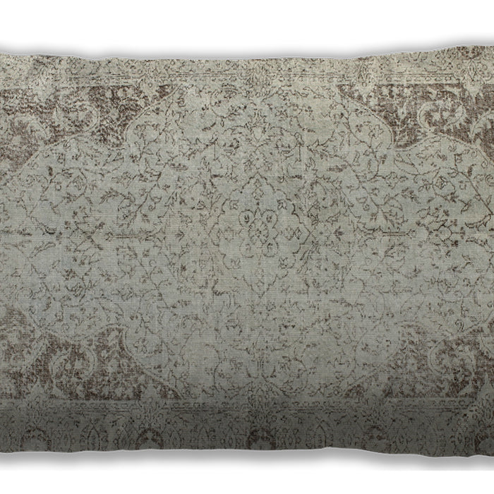 Traditional Classic Rectangular Tan Brown Gold Lumbar Throw Pillow, 13 inch by 19 inch, lbtr2114